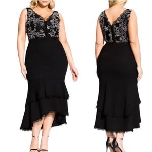 Black and White Lace Cocktail Dress